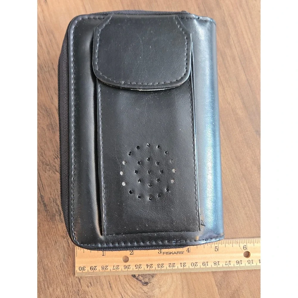 Vintage INFOmate Organizer Black Zippered Planner Solar Calculator Phone Sleeve
